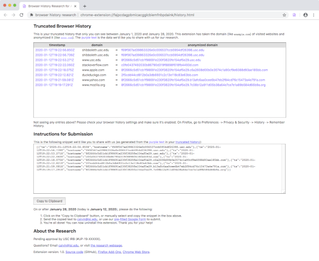 history page